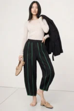 Muguette | Striped Linen Blend Wide Leg Pants