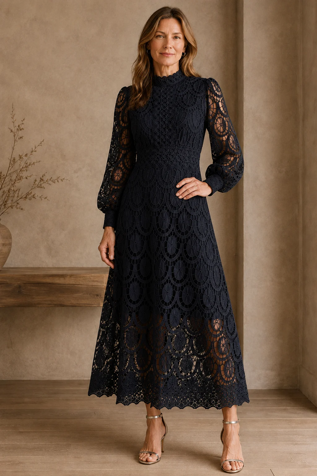 French Lace Evening Dress - Black