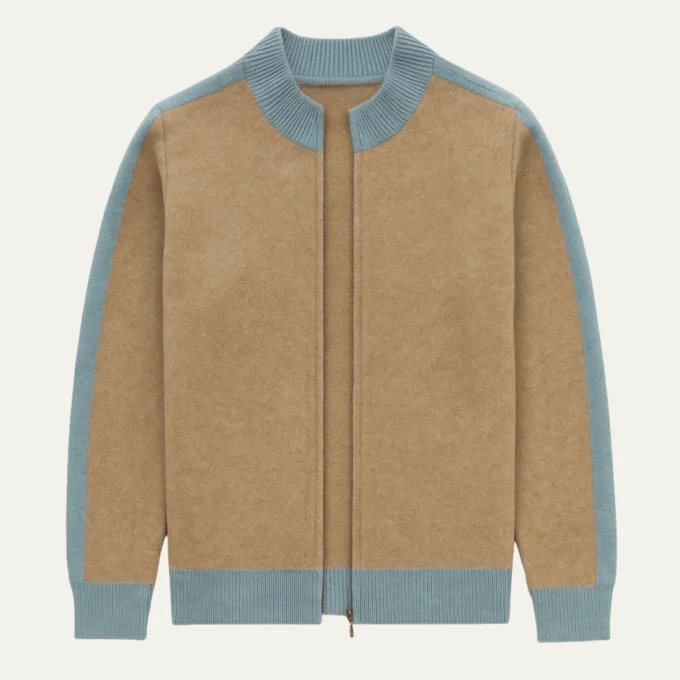 Hugues | 100% Wool Jacquard Zip Knit