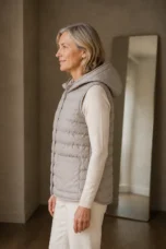 Gabrielle | 90% Down Hooded Vest - Grey