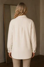Glenda | Brushed Oversized Shirt Jacket - White