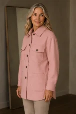 Glenda | Brushed Oversized Shirt Jacket - Pink