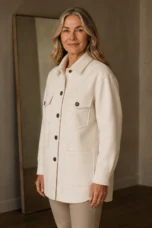 Glenda | Brushed Oversized Shirt Jacket - White