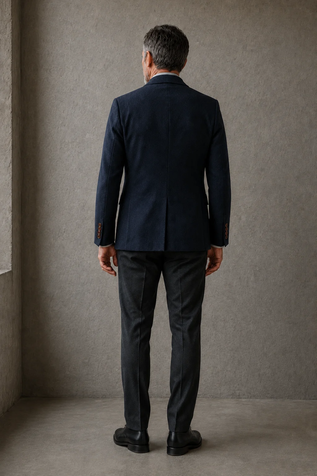 Gravedona navy herringbone blazer back