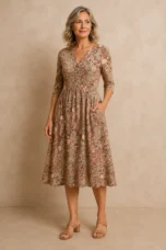 Maggie | V-Neck Midi Dress