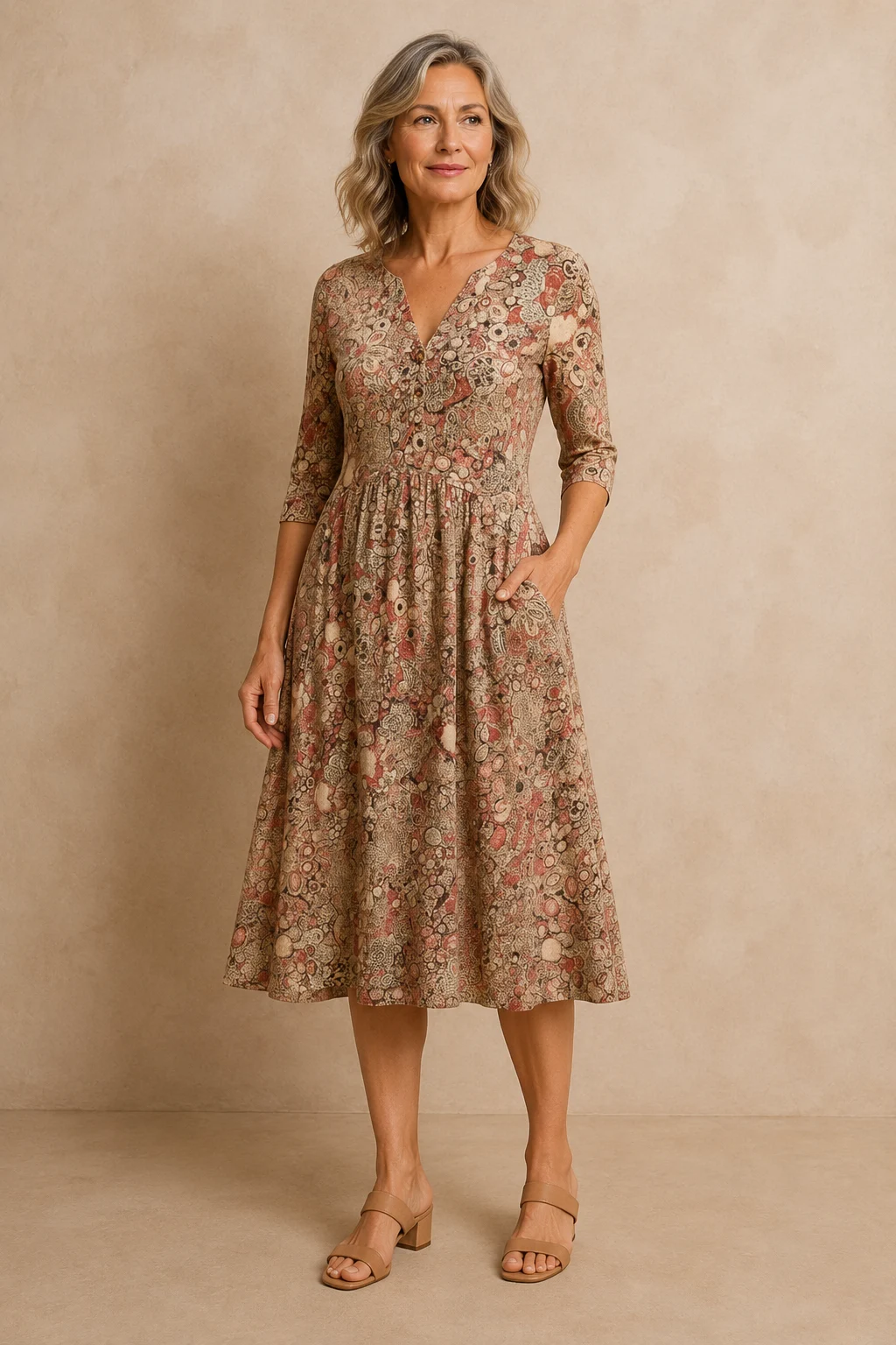 Maggie | V-Neck Midi Dress