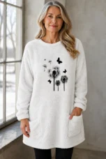 Harper | Reversible Fleece Sweatshirt - White
