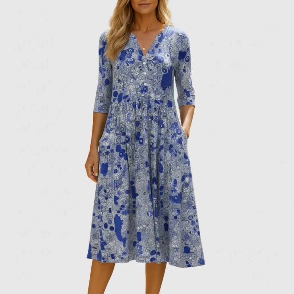 Anastasia | Deep Pocket Draped Midi Dress