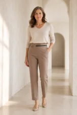 High Waist Straight Leg Trousers
