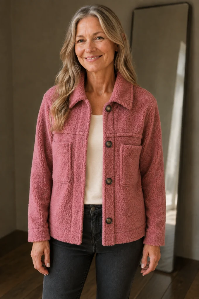 Hip Length Relaxed Jacket open