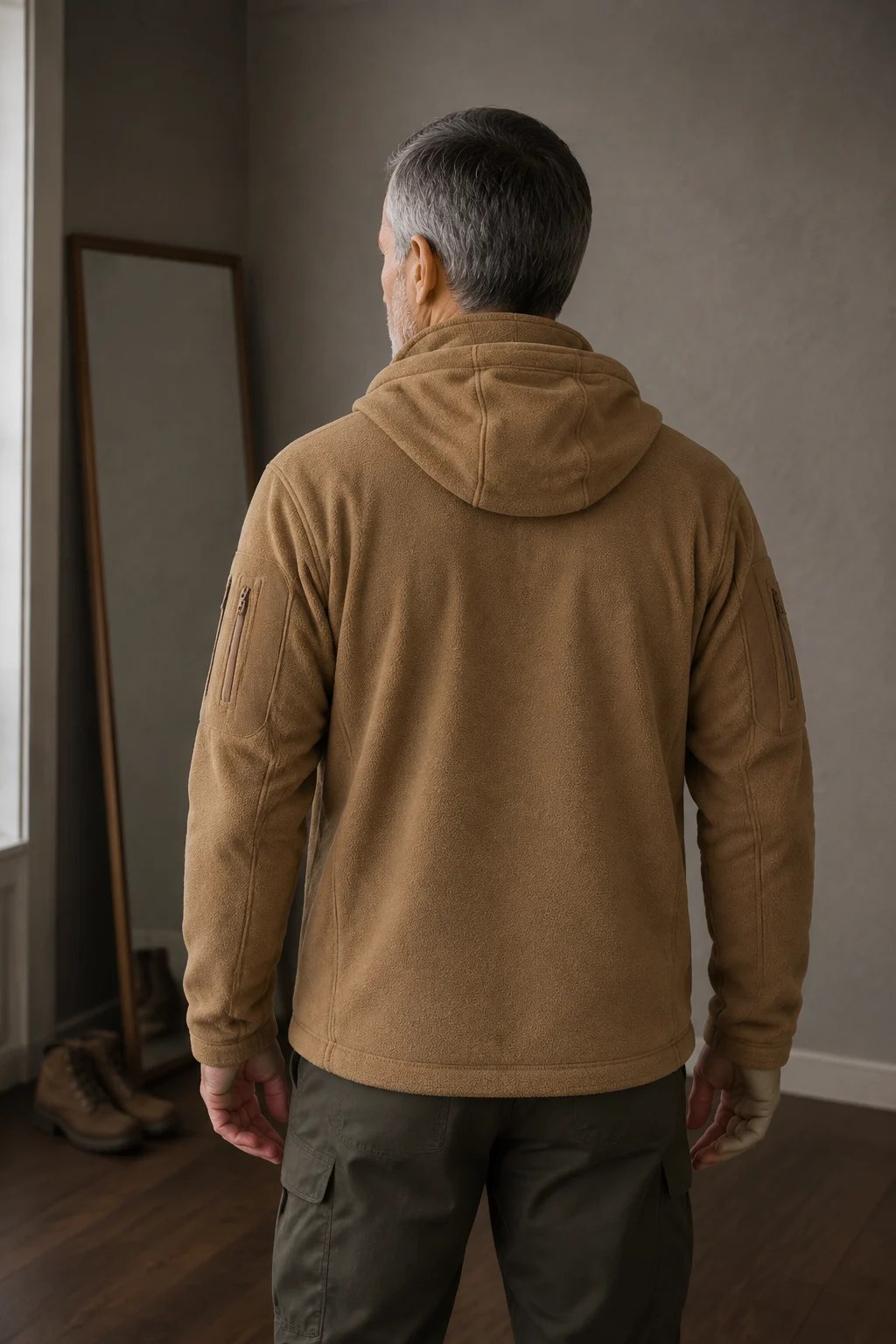 Hooded Tactical Fleece Jacket - back