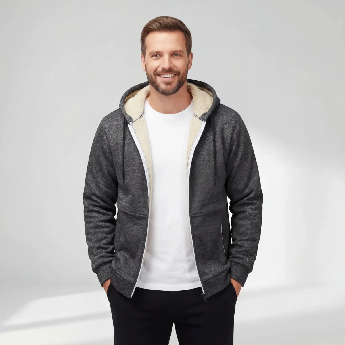 Roland | Sherpa-Lined Hooded Cardigan