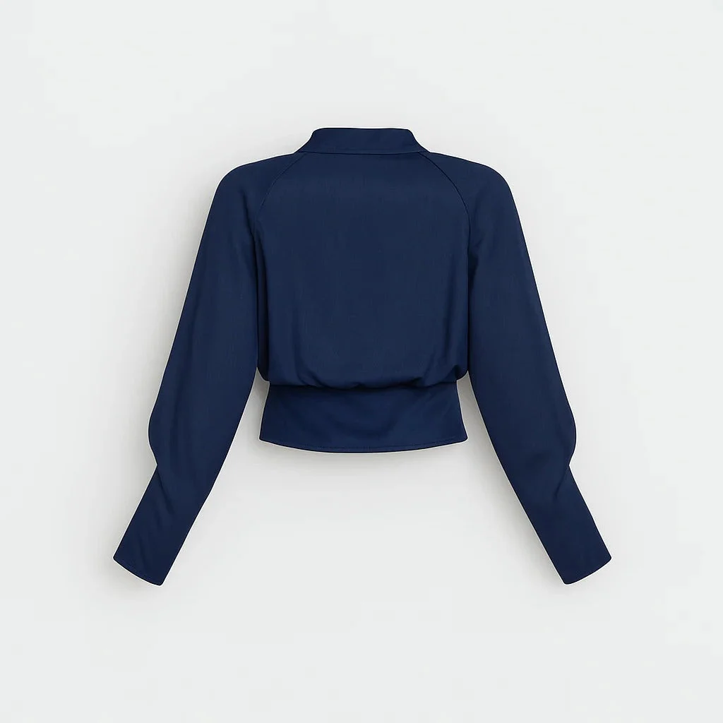 Zerline | Satin Wrap Front Blouse