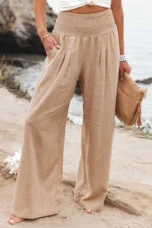 Sabina | Gathered Waist Wide Leg Pants