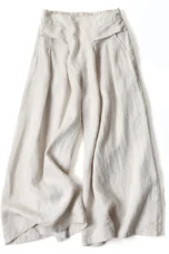 Leona | High Waist Linen Blend Trousers