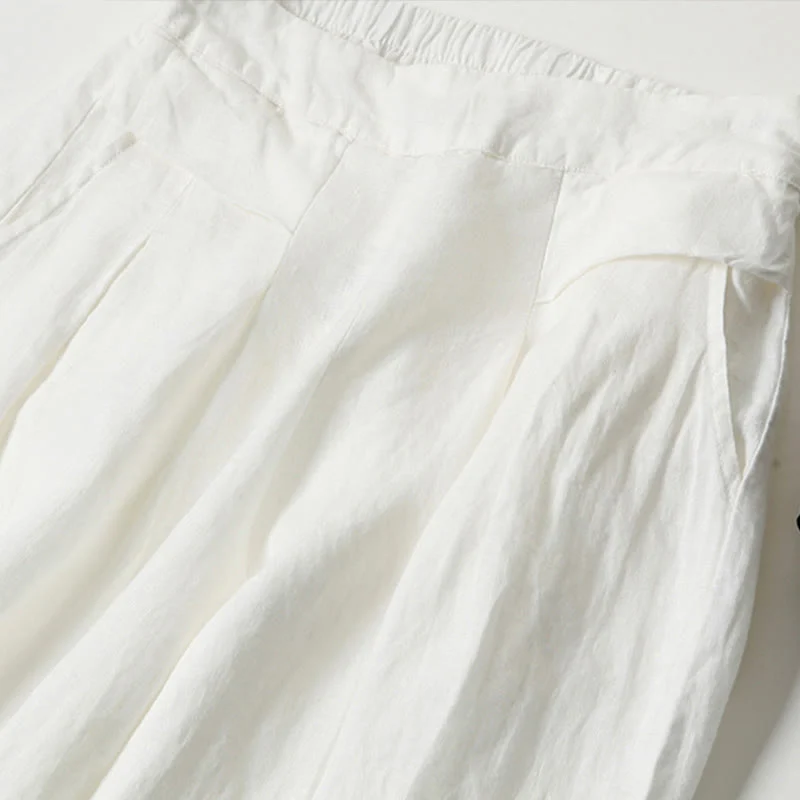 Leona | High Waist Linen Blend Trousers