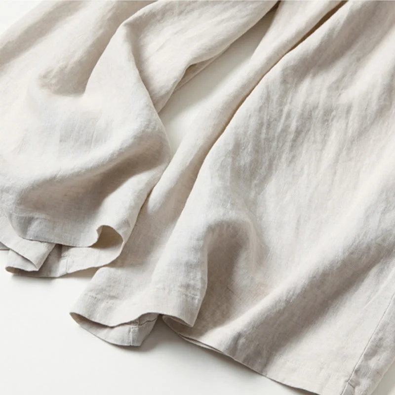 Leona | High Waist Linen Blend Trousers