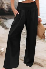 Sabina | Gathered Waist Wide Leg Pants