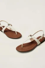 Aloise | Gold Buckle Thong Sandals