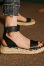 Zulma | Leather Strap Platform Espadrilles