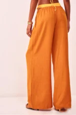Suzelle | Linen Blend Tie Waist Trousers