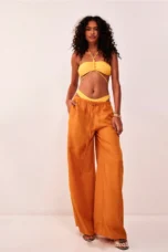 Suzelle | Linen Blend Tie Waist Trousers