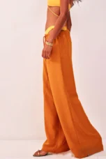 Suzelle | Linen Blend Tie Waist Trousers