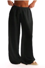 Suzelle | Linen Blend Tie Waist Trousers
