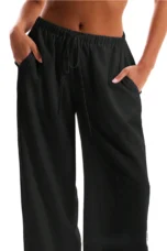 Suzelle | Linen Blend Tie Waist Trousers