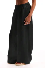 Suzelle | Linen Blend Tie Waist Trousers