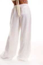 Suzelle | Linen Blend Tie Waist Trousers