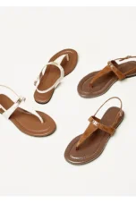 Aloise | Gold Buckle Thong Sandals