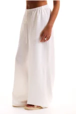 Suzelle | Linen Blend Tie Waist Trousers
