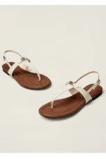 Aloise | Gold Buckle Thong Sandals