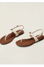Aloise | Gold Buckle Thong Sandals