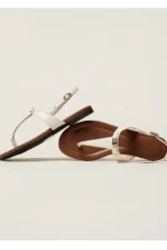 Aloise | Gold Buckle Thong Sandals