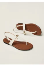 Aloise | Gold Buckle Thong Sandals