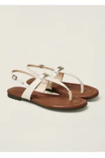 Aloise | Gold Buckle Thong Sandals