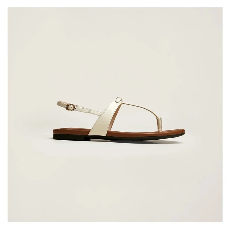 Aloise | Gold Buckle Thong Sandals