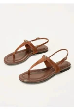 Aloise | Gold Buckle Thong Sandals