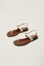 Aloise | Gold Buckle Thong Sandals