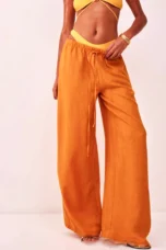 Suzelle | Linen Blend Tie Waist Trousers