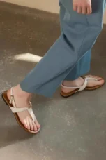 Aloise | Gold Buckle Thong Sandals