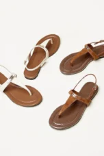 Aloise | Gold Buckle Thong Sandals
