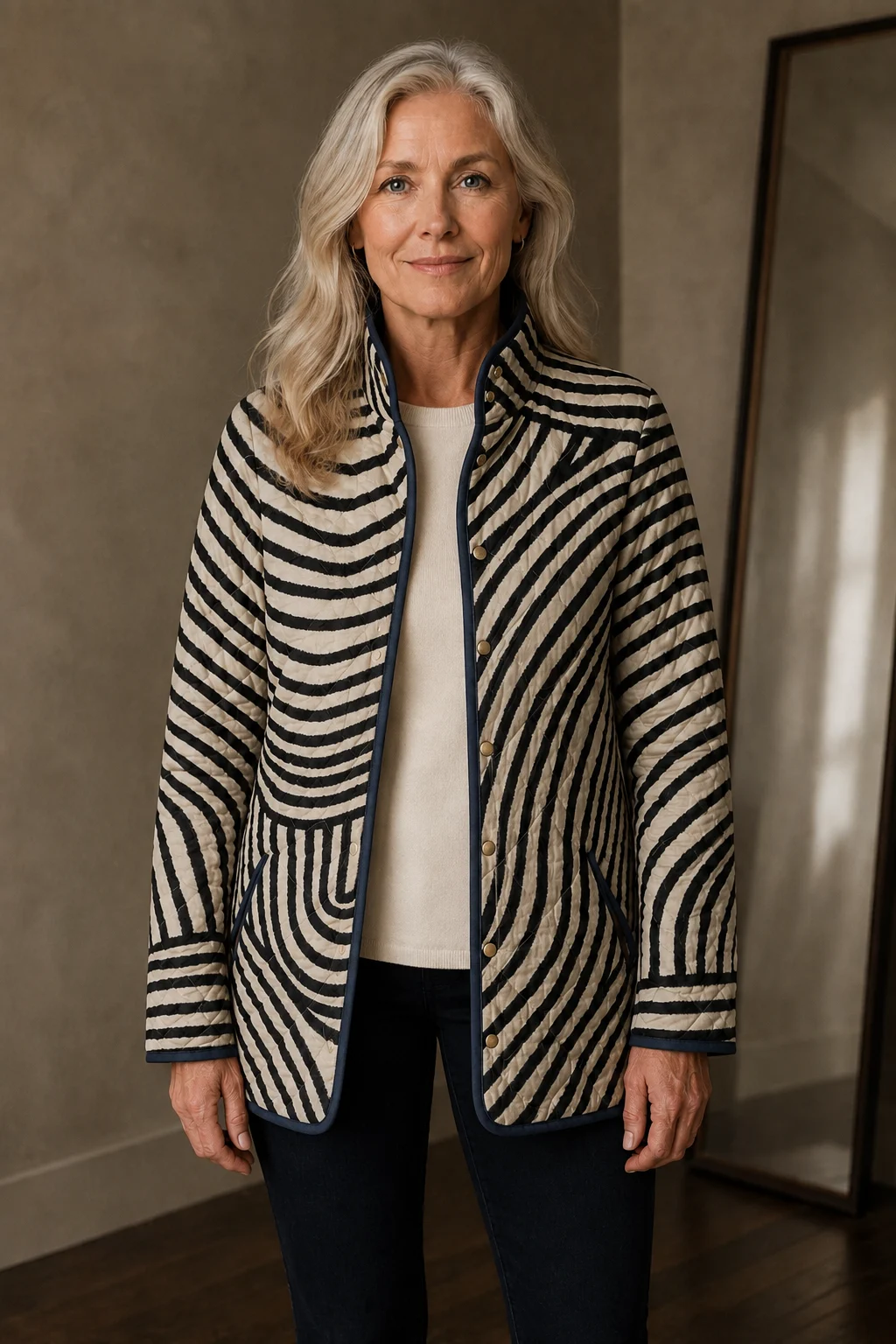 Inaya retro quilted jacket open