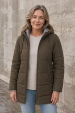 Insulated Hooded Puffer Jacket open