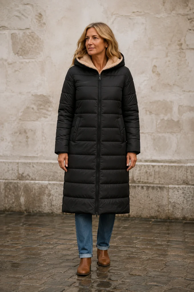 Insulated Longline Winter Coat closed