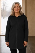 Isabelle | Reversible Hooded Coat - Black