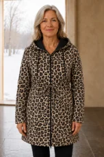 Isabelle | Reversible Hooded Coat - Leopard