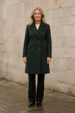 Jane timeless forest green coat closed